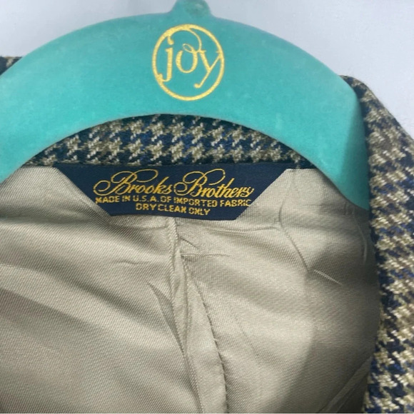Vintage  Brooks Brothers Union Made USA houndstooth wool sport coat 44 - Picture 5 of 9